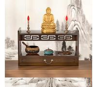 Tavolo da altare in bambù per meditazione con cassetto, ideale per preghiere, divinazione e culto in soggiorno, finitura naturale, 52 cm / 20.4in