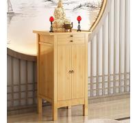 Tavolo da altare in bambù per preghiere e rituali, design compatto con ante e cassetti, armadietto in legno naturale per piccoli spazi, 45 x 100 cm