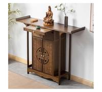 Tavolo da altare in legno massello con contenitore, tavolo da meditazione cinese, mobiletto for la Pooja in casa, panca for la preghiera, mobile for altare buddista estensibile(140cm)