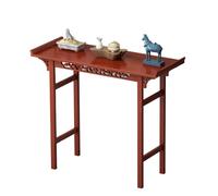 Tavolo da altare in legno massello di design cinese con contenitore, panca da meditazione stretta, mobiletto for Pooja, scaffale espositivo for mobili da preghiera(120cm)
