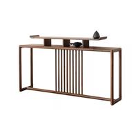 Tavolo da altare in legno massello di noce nero moderno stretto buddista Mandir tavolo da ingresso semplice in stile cinese tavolo tributo per la decorazione domestica