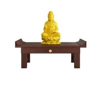 Tavolo da altare in legno massello for esporre statue di Buddha, supporto rialzato for Pooja con cassetto portaoggetti, tavolo da meditazione for santuario domestico 15,7 19,7 23,6 pollici(60cm)
