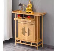 Tavolo da altare in noce con contenitore, tavolino buddista per casa, meditazione e pratica spirituale, design semplice (legno, 100 cm)