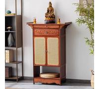 Tavolo da altare in stile cinese, altare domestico, armadietto per santuario in bambù, base per nicchia di Buddha, con cassetti e ante per riporre gli oggetti e vass 100*40*120cm/39.4*15.7*47.2inches