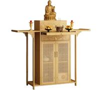 Tavolo da altare in stile cinese retrò con cassetti, tavolo da meditazione con ripiano estraibile, per soggiorno, santuari, templi