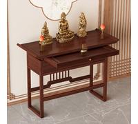 Tavolo da altare moderno con contenitore estraibile, mensola in legno per preghiera per santuari, templi e spazi di culto domestico