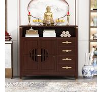 Tavolo da altare per meditazione con contenitore multifunzionale ed elegante design cavo, per la decorazione spirituale della casa