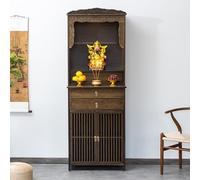 Tavolo da altare per meditazione con luce LED, armadietto a doppio strato con cassetto portaoggetti per pratiche spirituali domestiche