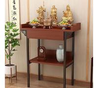 Tavolo da altare personale con contenitore, robusto armadietto per preghiera dal design retrò naturale per casa, ufficio o spazio di meditazione