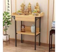 Tavolo da altare personale con contenitore, robusto armadietto per preghiera dal design retrò naturale per casa, ufficio o spazio di meditazione