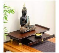 Tavolo da altare personale in bambù per meditazione, con espositore per Guanyin, dio della ricchezza e Guan Gong, supporto per statua di Buddha
