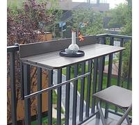 Tavolo da appendere alla ringhiera del balcone, tavolo pieghevole regolabile per esterni, patio, giardino, soluzione salvaspazio