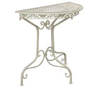 Tavolo da balcone da giardino ferro bianco crema stile antico semicircolare
