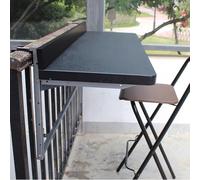 Tavolo da balcone pieghevole regolabile salvaspazio da parete per uso esterno, resistente alle intemperie, design elegante, ideale per piccoli terrazzi, balconi e giardini