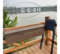Tavolo da balcone regolabile per esterni, pieghevole, da appendere, per ringhiere, montaggio a parete, design salvaspazio marrone, 100 x 27 cm, ideale per piccoli spazi, ponti e spa