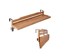 Tavolo da balcone sospeso, tavolo pieghevole per ringhiere per balconi, terrazze e giardini, adatto per ringhiere da 3-10 cm, capacità 40 kg, perfetto per spazi esterni (120 x 30 cm)