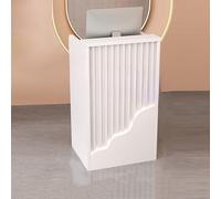 Tavolo da banco per reception, con ripiani e cassetti aperti, design a forma di L, per negozi e strutture ricettive