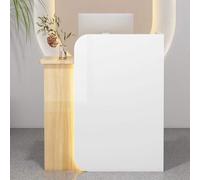 Tavolo da banco per reception, piccolo banco reception per ufficio, salone, boutique spa, reception con cassetto bloccabile, armadietto per computer