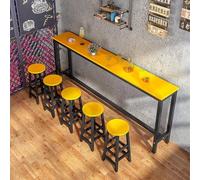 Tavolo Da Bar Alto, Bancone Da Bar Industriale Rettangolare Stretto, Tavolo Da Pranzo Alto Come Un Bar, Adatto For Cucine,Soggiorni, Bar, Non Sono Necessari Sgabelli(Yellow+Black,15.7x47.2in)