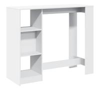 vidaXL Tavolo Bar con Ripiano Bianco 124x46x103,5 cm in Truciolato, Tavolo Bar con ripiano, Tavolo Alto, Mobile da Bar, Tavolo Bar da Cucina