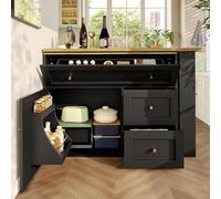 Tavolo da bar espandibile con contenitore, tavolo alto multifunzionale per cucina e soggiorno, girevole a 360°, ripiano per snack pieghevole, design salvaspazio