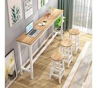 Tavolo da bar in legno massello rustico alto tavolo da pranzo creativo dal design dal vivo stretto tavolo da pub per casa e cucina 140 x 30 x 100 cm elegante tavolo da bar lungo