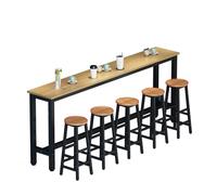 Tavolo da bar in noce chiaro, versatile, per cucina, colazione, tavolo alto, sala da pranzo all'aperto, tavolo per radiatore, 140 x 30 x 100 cm, perfetto per casa e ristorante (sedie non incluse)