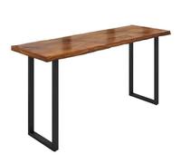 Tavolo da bar industriale in legno massello, design creativo dal vivo, altezza rustica per sala da pranzo e feste