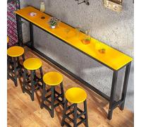 Tavolo da bar industriale per la colazione, salvaspazio, tavolo da pranzo da cucina, struttura in metallo robusto, bancone alto per caffè, per casa, ristorante, giardino, patio, finitura gialla