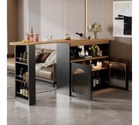 Tavolo da bar moderno allungabile con contenitore rotante Bistro tavolo da pranzo con strisce luminose a LED, perfetto per sala da pranzo e cucina, design elegante e funzionale