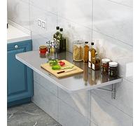 Tavolo da bar pieghevole da parete per la colazione, piccola scrivania pieghevole con staffa in acciaio inox per cucina, casa, ufficio, garage, giardino, lavanderia, tavolo a goccia (dimensioni: L100)
