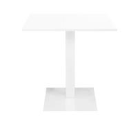Tavolo da bar quadrato con base centrale in metallo e piano laminato resistente - ideale per locali, ristoranti, pub, uso interno o esterni coperti (Gamba Bianca, Bianco Frassino, 70x70)