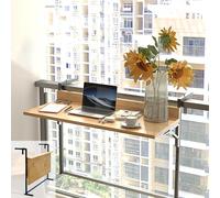 Tavolo da bar regolabile pieghevole da balcone, tavolo da pranzo salvaspazio per ringhiere, tavolo portatile da esterno per piccoli terrazzi e balconi, perfetto per riunioni accoglienti