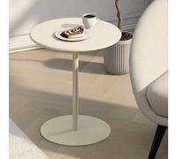 Tavolo da bar rotondo per spazi ristretti, tavoli da bistrot con piano fisso e base stabile, tavolino da caffè piccolo, tavolo da pranzo circolare per cocktail per casa, ufficio e cucina, beige(48x48x