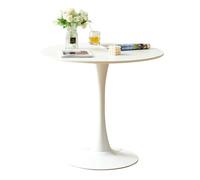 Tavolo da Bar Rotondo, Tavolo Alto Bianco da 80 cm, Tavolo da Pub con Base Stabile Antiscivolo, Tavoli da Cocktail in Stile Moderno per Feste, Soggiorno, Cucina, Sala da Pranzo, Tavolo da Bistrot