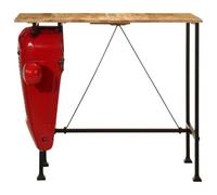 Tavolo da bar trattore rosso marrone 55 x 120 x 107 cm in legno massiccio di mango
