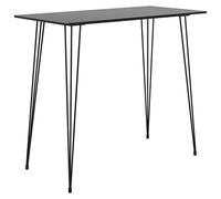 Tavolo da barba, nero, 120 x 60 x 105 cm, per cucina, sala da pranzo, tavolo moderno in MDF e metallo, tavolo alto