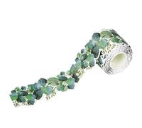 Tavolo da bicicletta con bordo in eucalipto di frontiera, foglie di imitazione decorativa di rivestimento, design realistico verde naturale, bordo lungo taglio, stile elegante moderno | Decorazione da