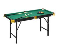 Tavolo Da Biliardo Ad Altezza Regolabile Con Accessori, In Mdf E Acciaio, 140x63x55-75 Cm, Verde