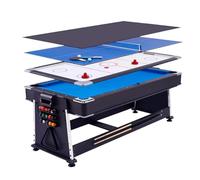 Tavolo Da Biliardo Automatico 4 In 1 For Uso Domestico E Commerciale, Convertibile In Tavolo Da Snooker E Ping Pong(Blue)