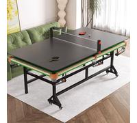 Tavolo da biliardo e ping pong 2 in 1, pieghevole, for interni, allenamento di precisione a cinque punti, corno in ottone(2.2m)