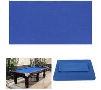 Tavolo da biliardo in feltro con 6 strisce di tessuto, 2,3 m, tovaglia da biliardo pre-tagliata, 2,4 m, blu