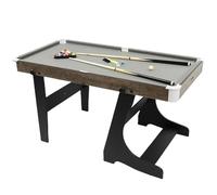 Tavolo da Biliardo Pieghevole, Set Gioco Biliardo Professionale Indoor con Stecche, Palline, Triangolo, Gessetti e Spazzola, Design Portatile per Casa, Ufficio(Gray,154x78x80cm/60.6x30.7x31.4in)