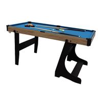 Tavolo da Biliardo Pieghevole, Set Gioco Biliardo Professionale Indoor con Stecche, Palline, Triangolo, Gessetti e Spazzola, Design Portatile per Casa, Ufficio(Blue,154x78x80cm/60.6x30.7x31.4in)