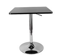 Tavolo da bistrot da bar, tavolo da festa, design con base a tromba, piano girevole in robusto MDF, regolabile in altezza, arredamento, nero