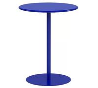 Tavolo da bistrot in metallo, tavolino rotondo in ferro per uso interno ed esterno, base robusta per giardino, sala da pranzo o bar di casa, colore: blu, dimensioni: 40,5 x 50,1 cm