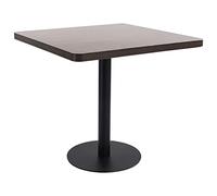 Tavolo da bistrot marrone scuro, 80 x 80 cm, pannello MDF con venature del legno, base in acciaio, per 2 persone, tavolo da pranzo per cucina, sala da pranzo, ristorante, caffetteria