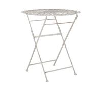 Tavolo da bistrot per esterni in metallo bianco con effetto distressed Stiffe