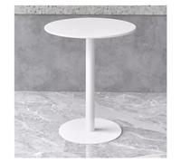 Tavolo da bistrot rotondo, tavolo da pranzo in ferro per terrazza, tavolino piccolo, tavolino da caffè/tavolino da tè/tavolo da dessert/tavolo da negoziazione, bianco chiaro, 60 x 60 cm
