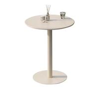 Tavolo da bistrot rotondo versatile moderno con base in metallo beige piccolo centro e tavolo da pranzo per soggiorno, camera da letto, balcone, perfetto tavolo da snack e tè (dimensioni: 4)